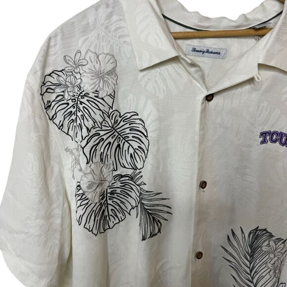 NWT Tommy Bahama Silk TCU Texas Christain University Camp Shirt Mens 3XL - Picture 4 of 11